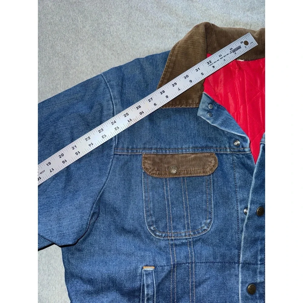 VTG Key Imperial Quilt Lined Denim Chore Trucker Jacket‎ Button Size Large